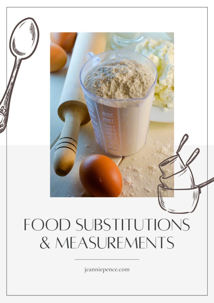 free food substitutions and measurements guide