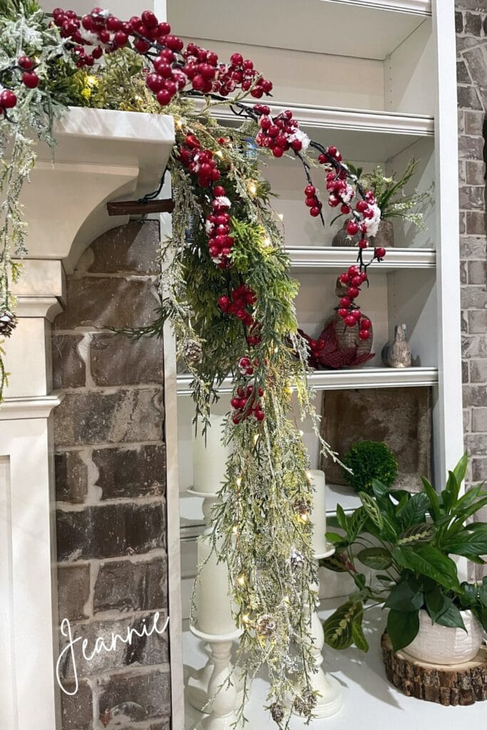 decorate a mantel for Christmas