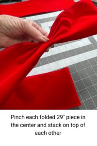 pinch center of ribbon