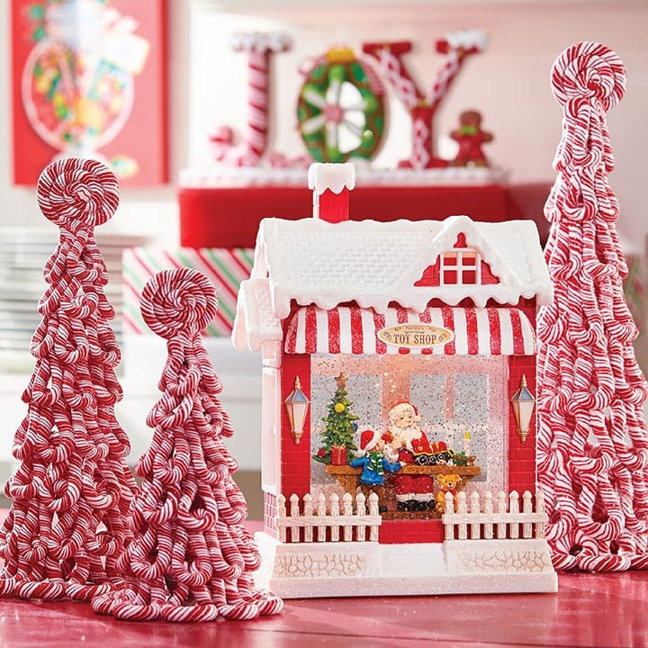 claydough peppermint cone trees from raz, set of 3 tabletop trees