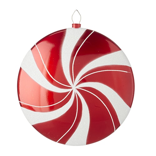 peppermint disk ornament for a peppermint christmas tree