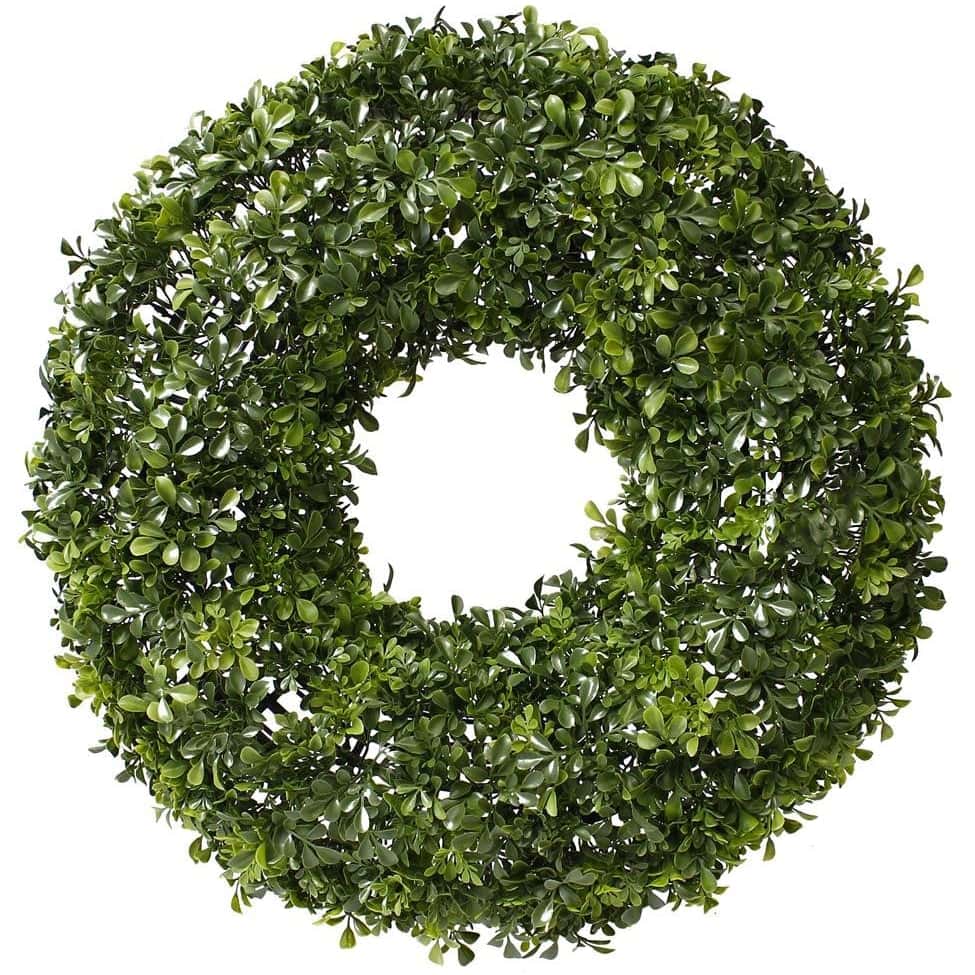 round plastic boxwood wreath