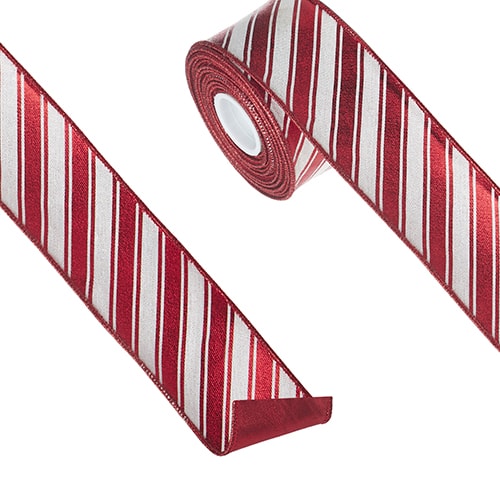 metallic peppermint stripe ribbon