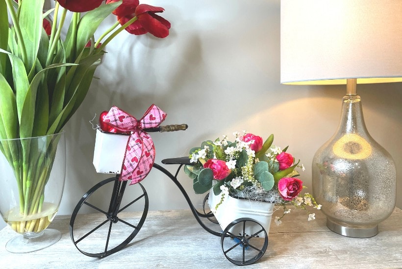 raz bike planter valentine centerpiece