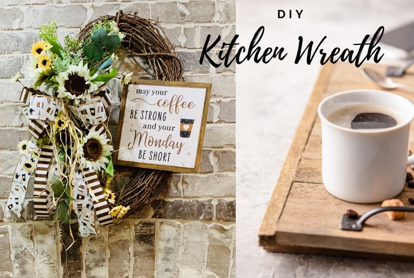 DIY Grapevine Wreath with Coffee Theme