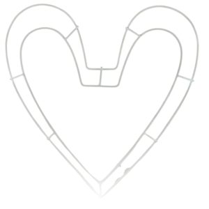 white wire heart form for tulip wreath