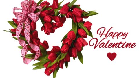 diy tulip wreath with red tulips