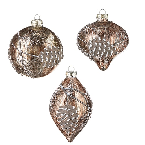 pinecone branch ornament