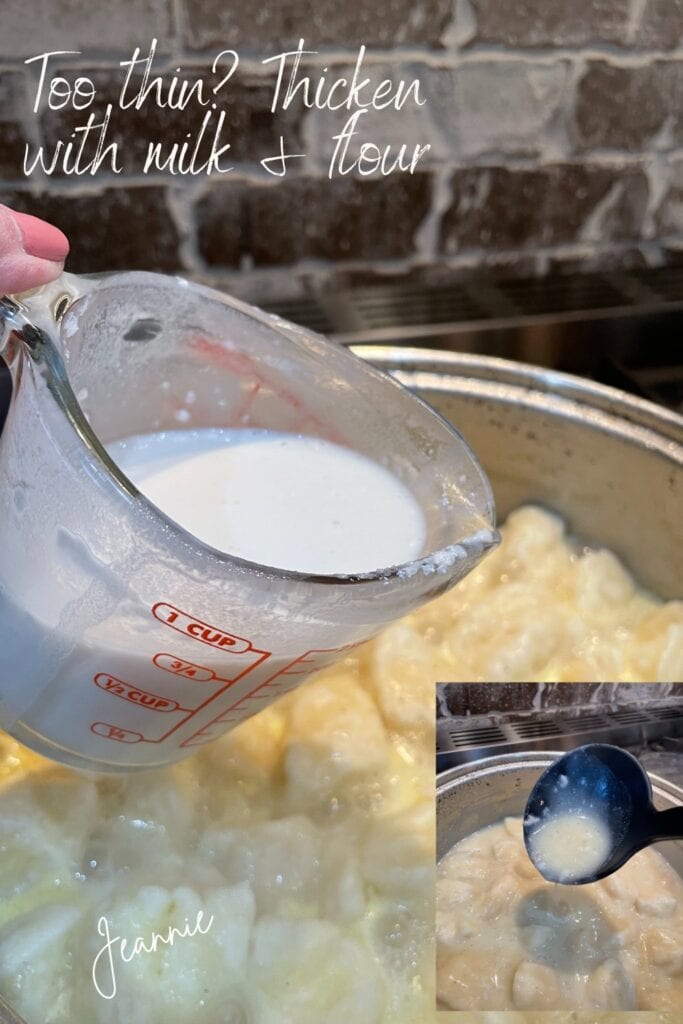 add flour and milk to thicken 