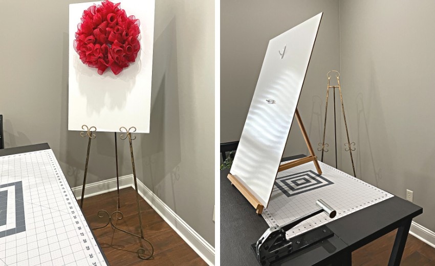 dry erase board as background for product photography