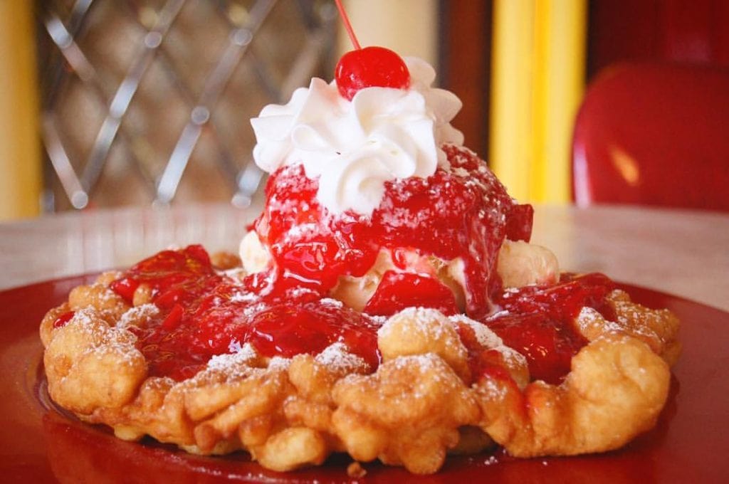 funnel cake with ice cream