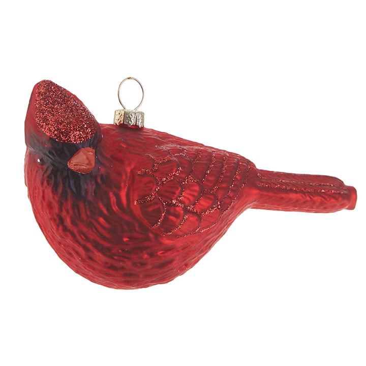 raz glass red cardinal christmas ornament