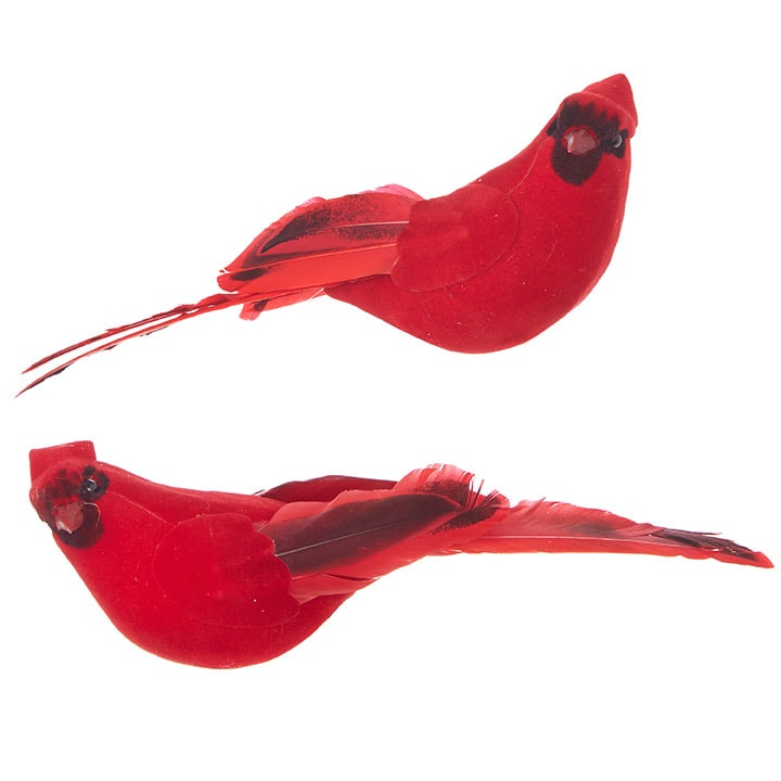 clip on feathered cardinal ornament