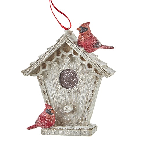 countryside birdhouse ornament