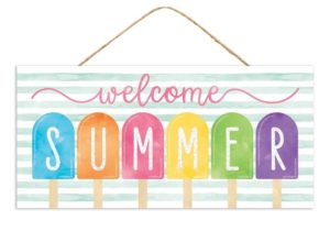 welcome summer popsicle sign