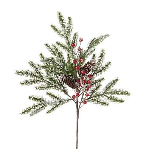 snowy red berry cedar spray