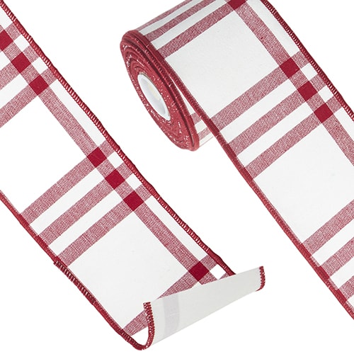 red white plaid ribbon