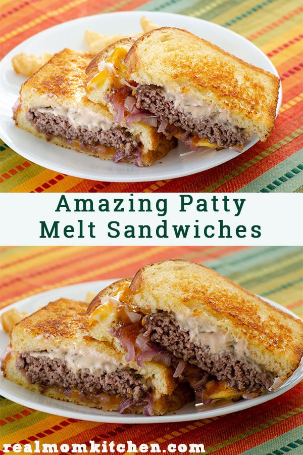 patty melt sandwich with hamburger patty and cheese