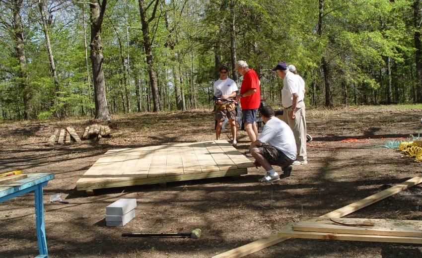 leveling the floor of the playhouse