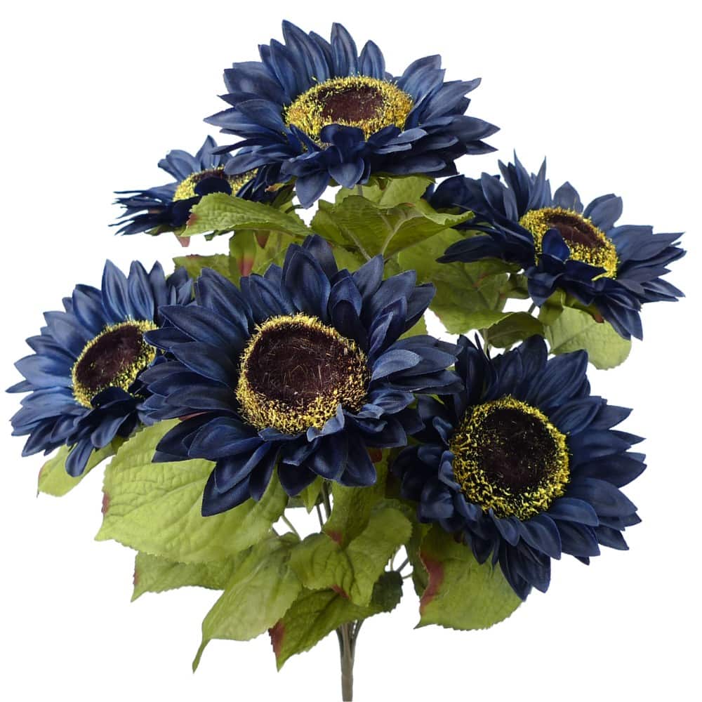 dark blue artificial sunflower bush
