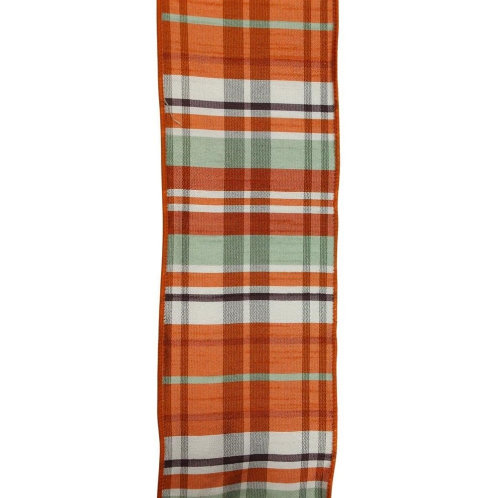 rust plaid ribbon