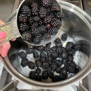 add blackberries to saucepan