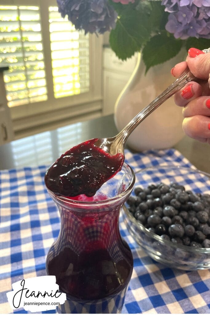 low-calorie blueberry topping made with fresh blueberries