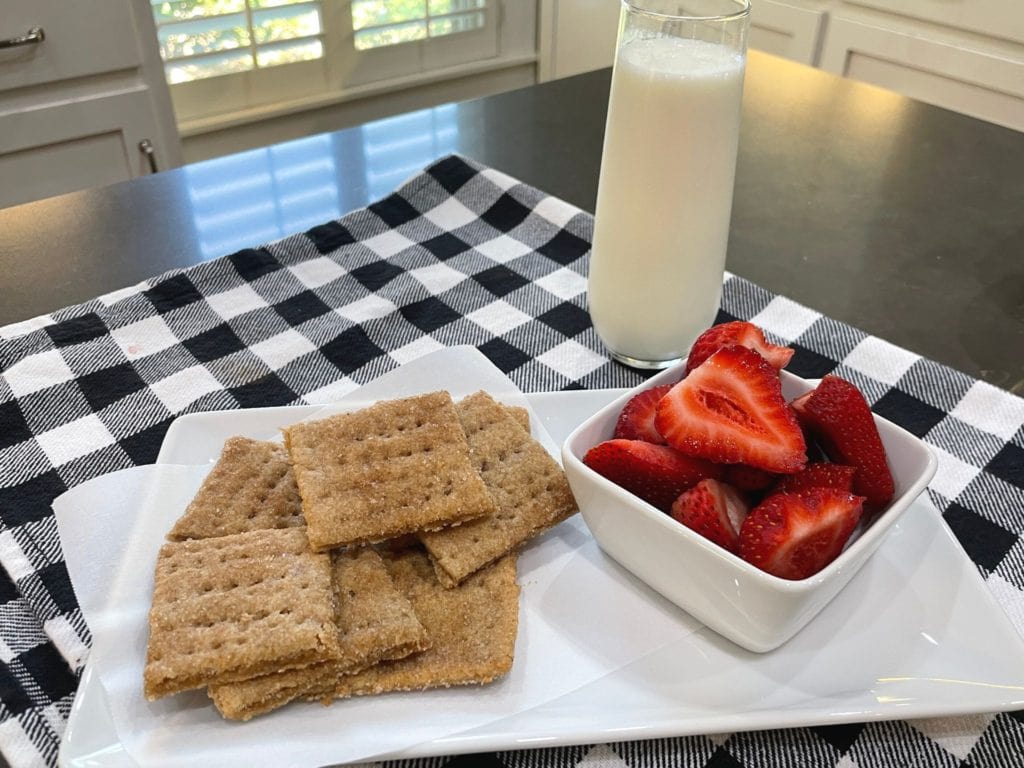 homemade graham crackers and fruit