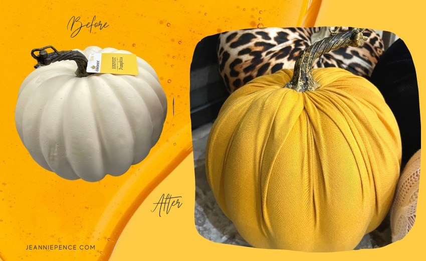 how to cover styrofoam pumpkins in fabric