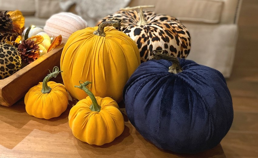 How to Cover Styrofoam Pumpkins with Fabric
