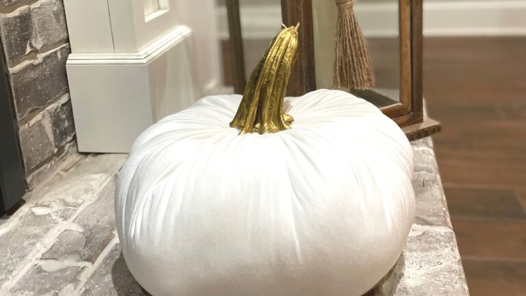 Easy DIY Fabric Pumpkin with Real Stem