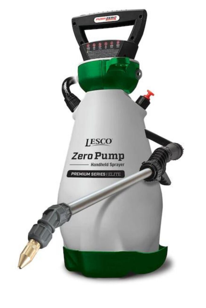 battery powered garden sprayer by lesco zero pump