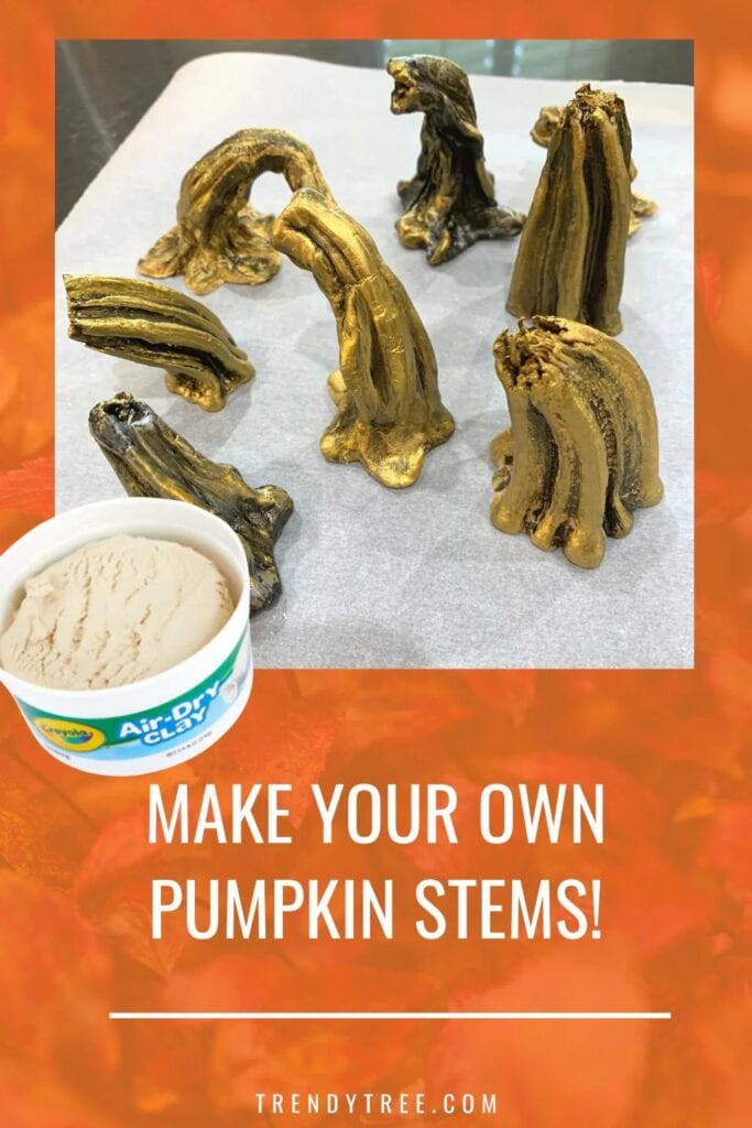 make pumpkin stems out of clay