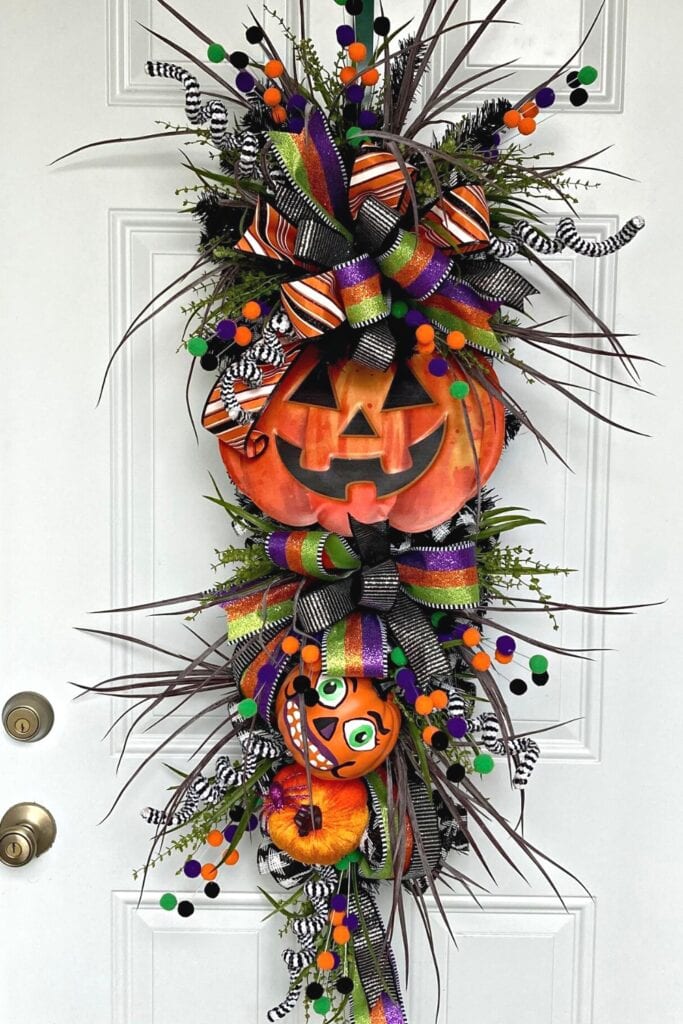 halloween swag wreath tutorial