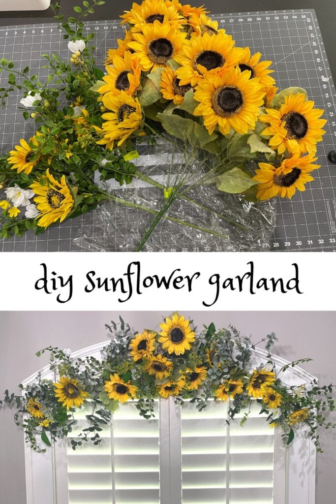 artificial sunflowers for eucalyptus garland