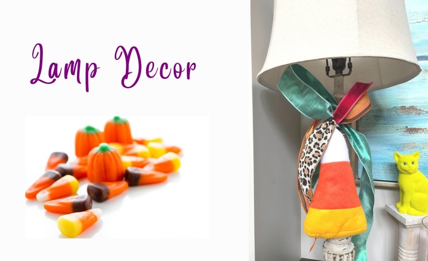 decorate a lamp with a plush candy corn from trendy tree