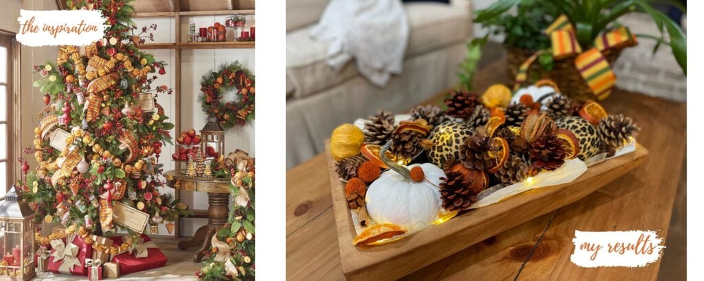 dried orange slices in a centerpiece