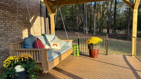 bed swing on back porch