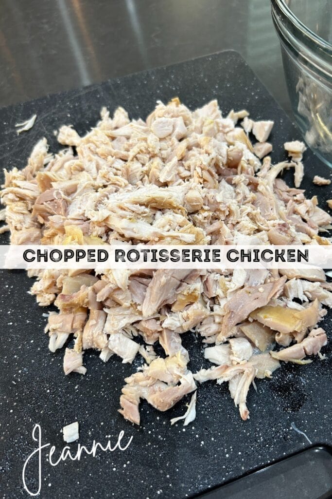 chop up meat from rotisserie chicken