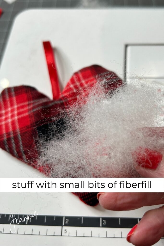 stuff heart with polyester fiber fill