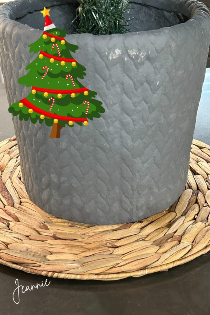 christmas tree in a pottery pot