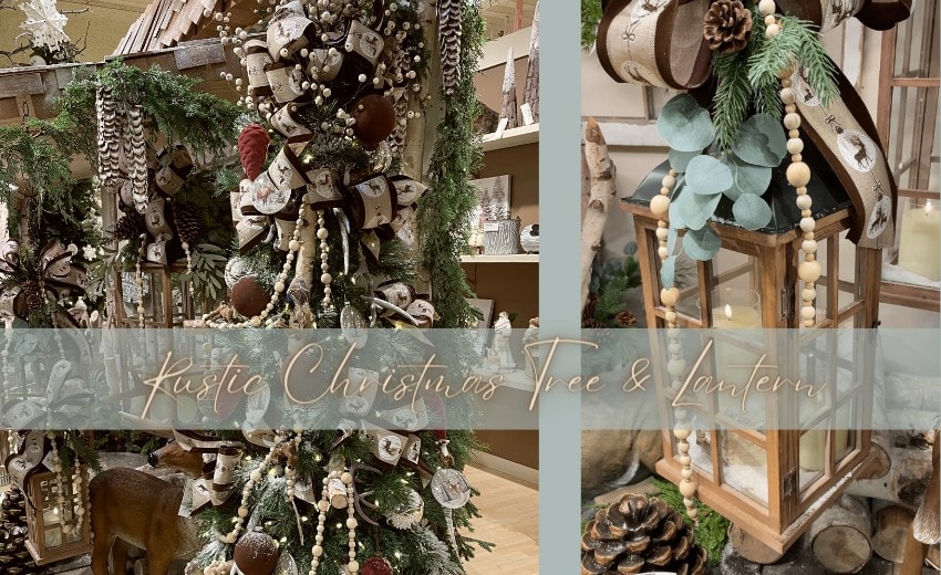 Rustic Christmas Tree and Lantern Decor