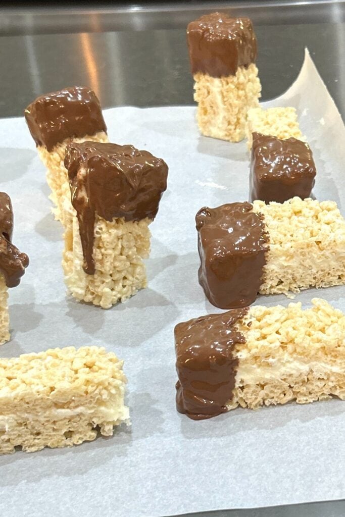 rice krispie treats dipped in milk chocolate