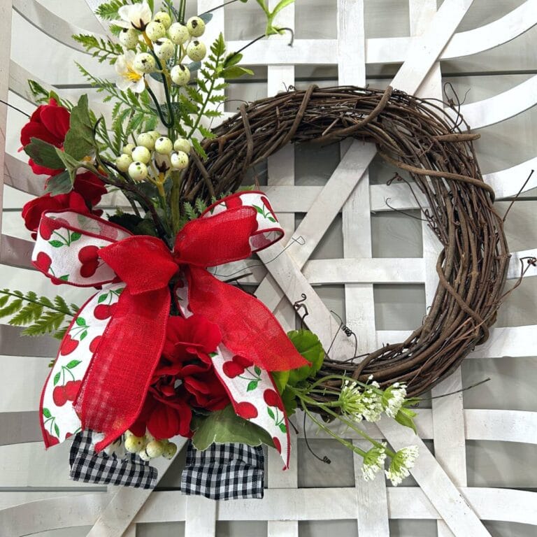 tobacco basket updated with a spring floral and simple bow