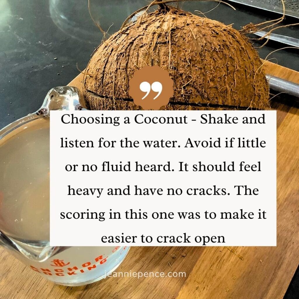 how to choose a coconut, listen for the water inside