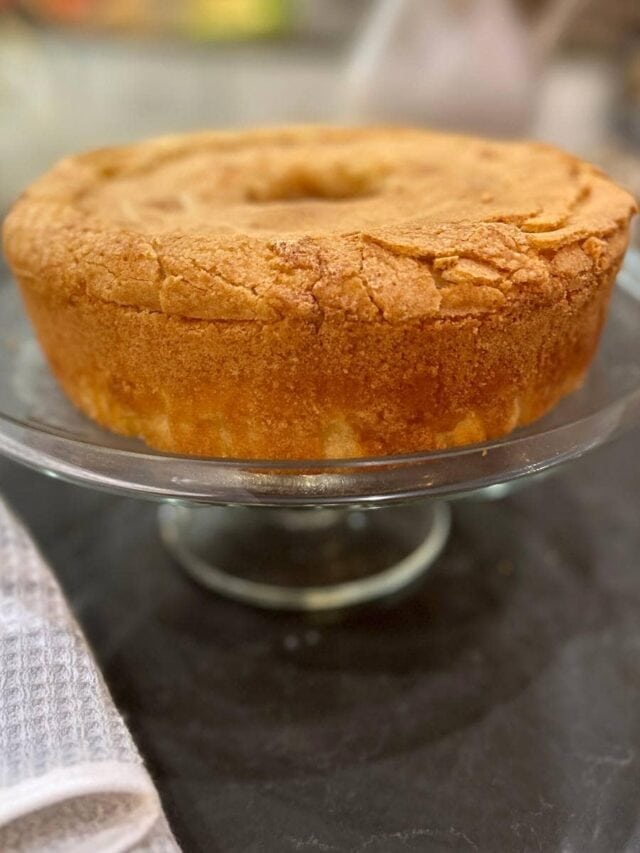 freshly baked pound cake with light lemon flavor, plain with no glaze