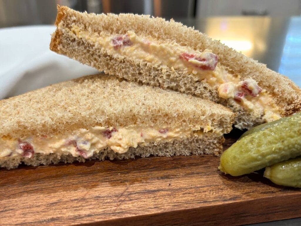 sandwich made with master's style tangy pimento cheese sandwich spread