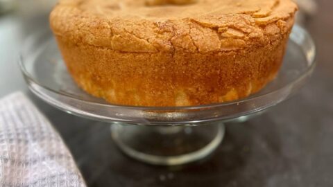 freshly baked pound cake with light lemon flavor, plain with no glaze