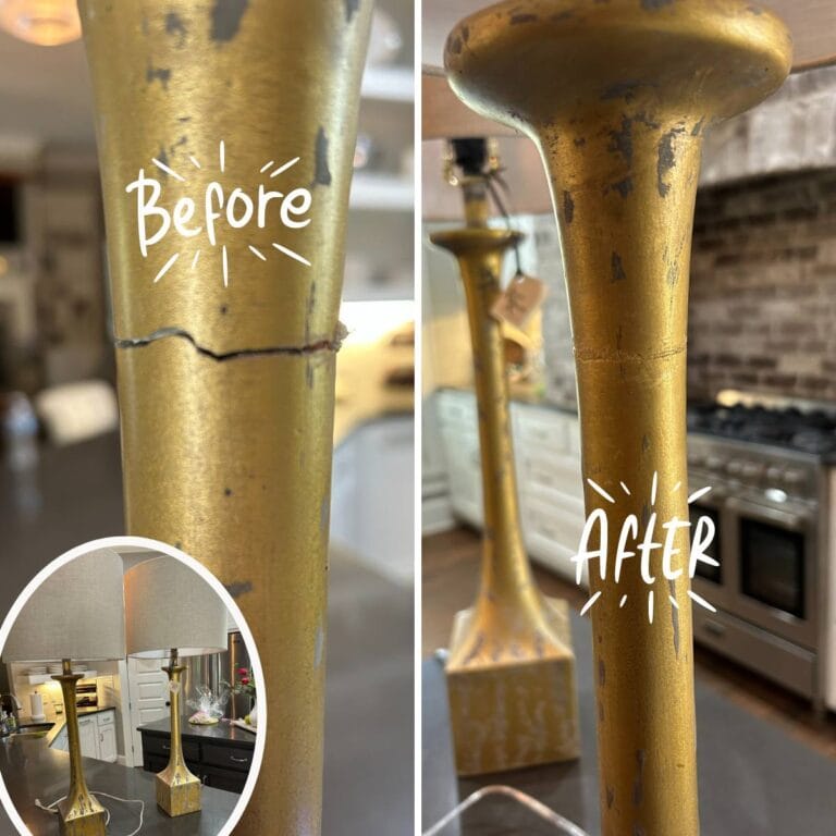 sale lamps with before and after look at crack repairs