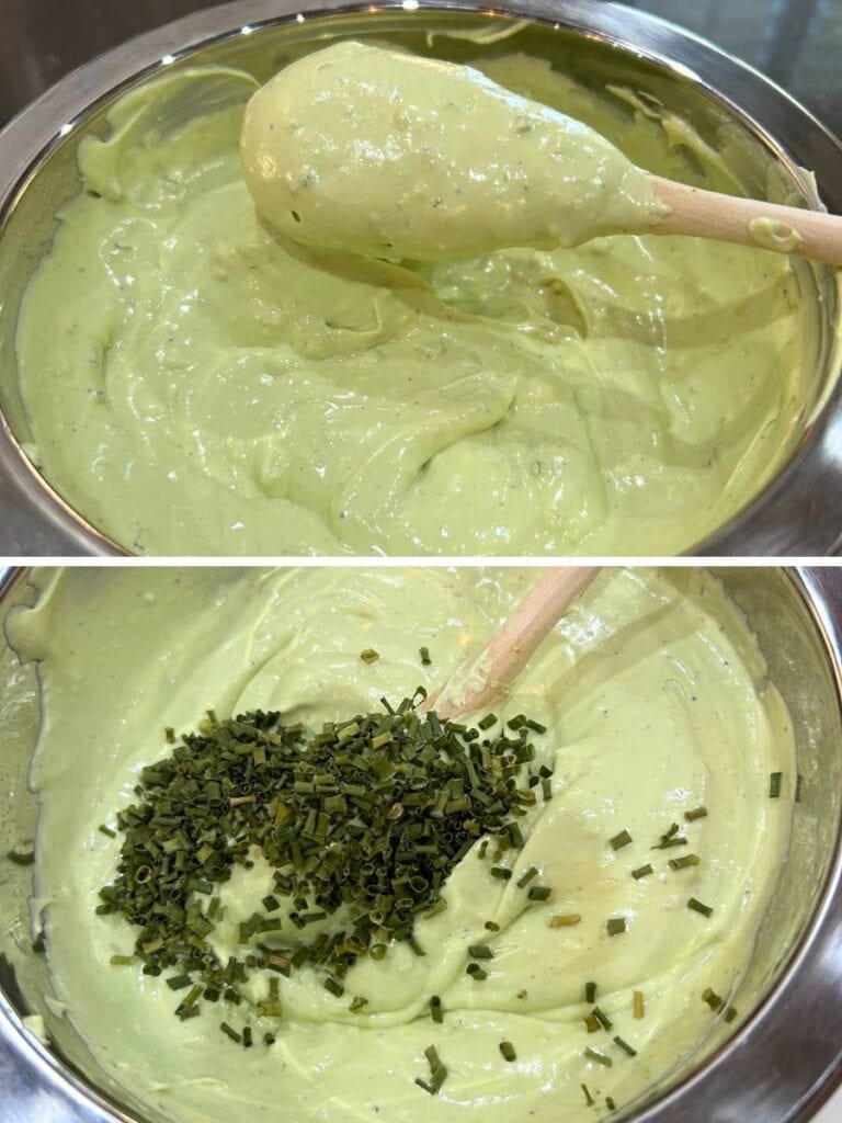 add chives to creamy dip after everything else is mixed